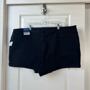 Old Navy Black Denim Mid Rise Shorts NWT